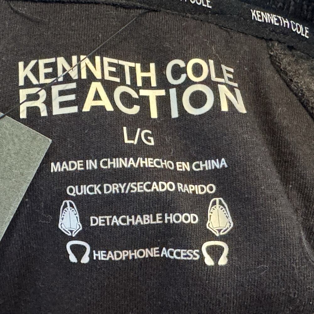 Kenneth Cole Reaction Hooded Jacket Women's Large‎ Charcoal Full Zip Pockets NEW - Picture 6 of 8